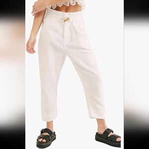 Free People Womens Paradise Boho Wide Leg Gauzy Lounge Pants In Cream XS